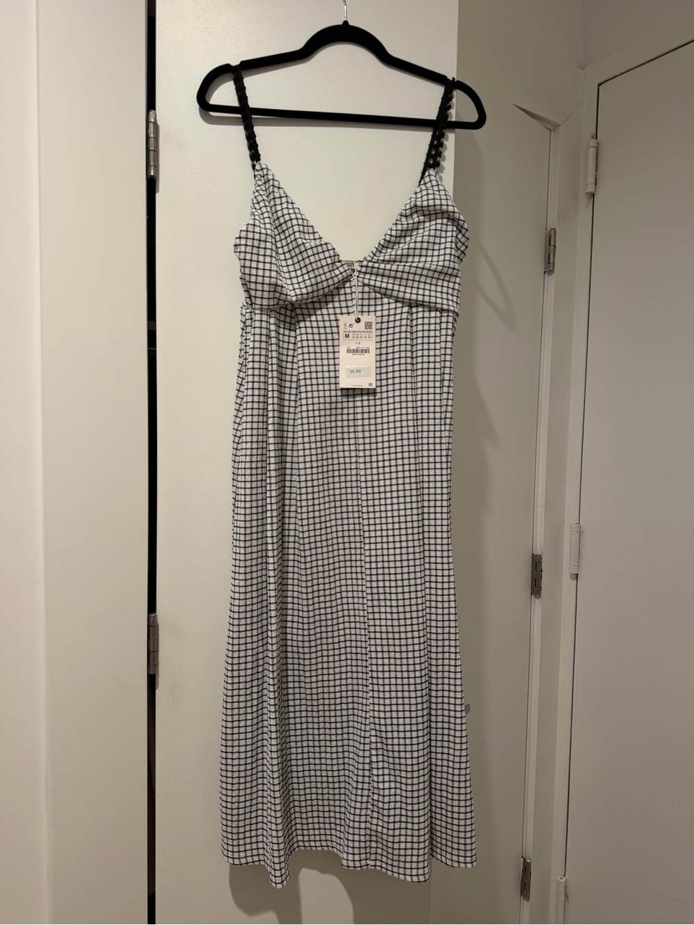 Zara check midi dress